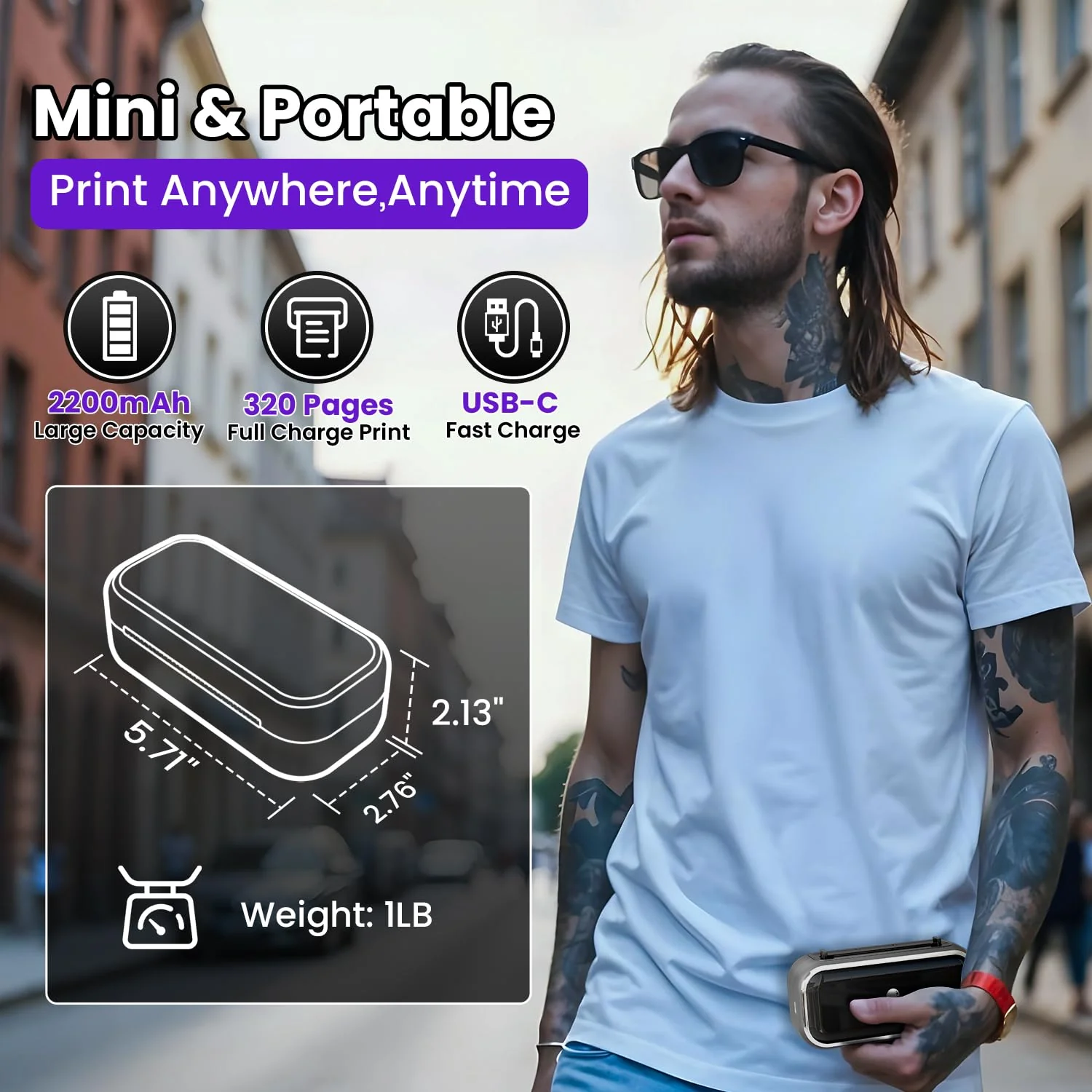 Phomemo TP31 Tattoo Stencil Printer, Mini Tattoo Printer with 30pcs Transfer Paper,Bluetooth Tattoo Machines Printers for Tattoo Beginners & Artists, Compatible with Tablet,Smartphone - Image 3