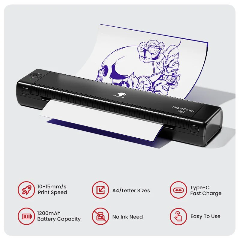 Phomemo TP81 Wireless Tattoo Template Printer - Image 2