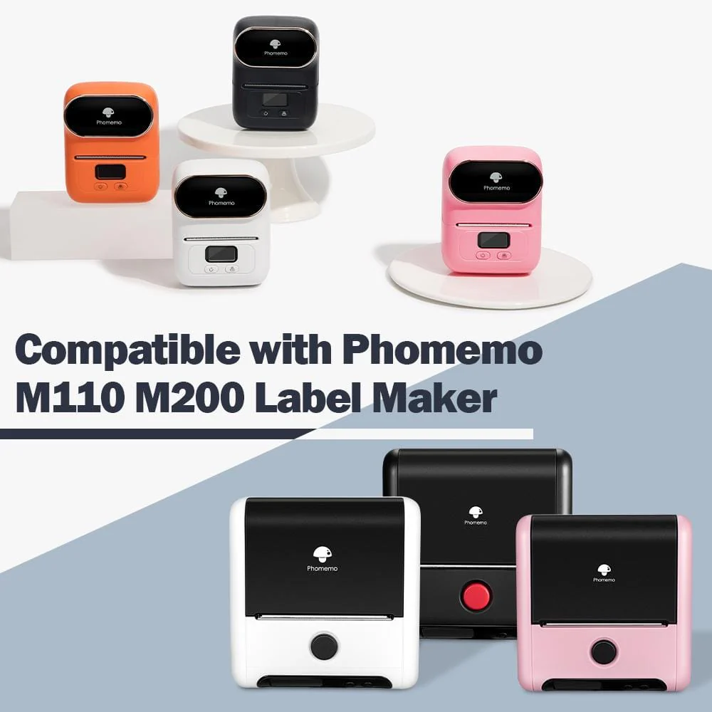 Phomemo 50×50mm Transparent Round Flower Pattern Label For M110/M120/M150/M200/M220/M221 - 1 Roll - Image 5