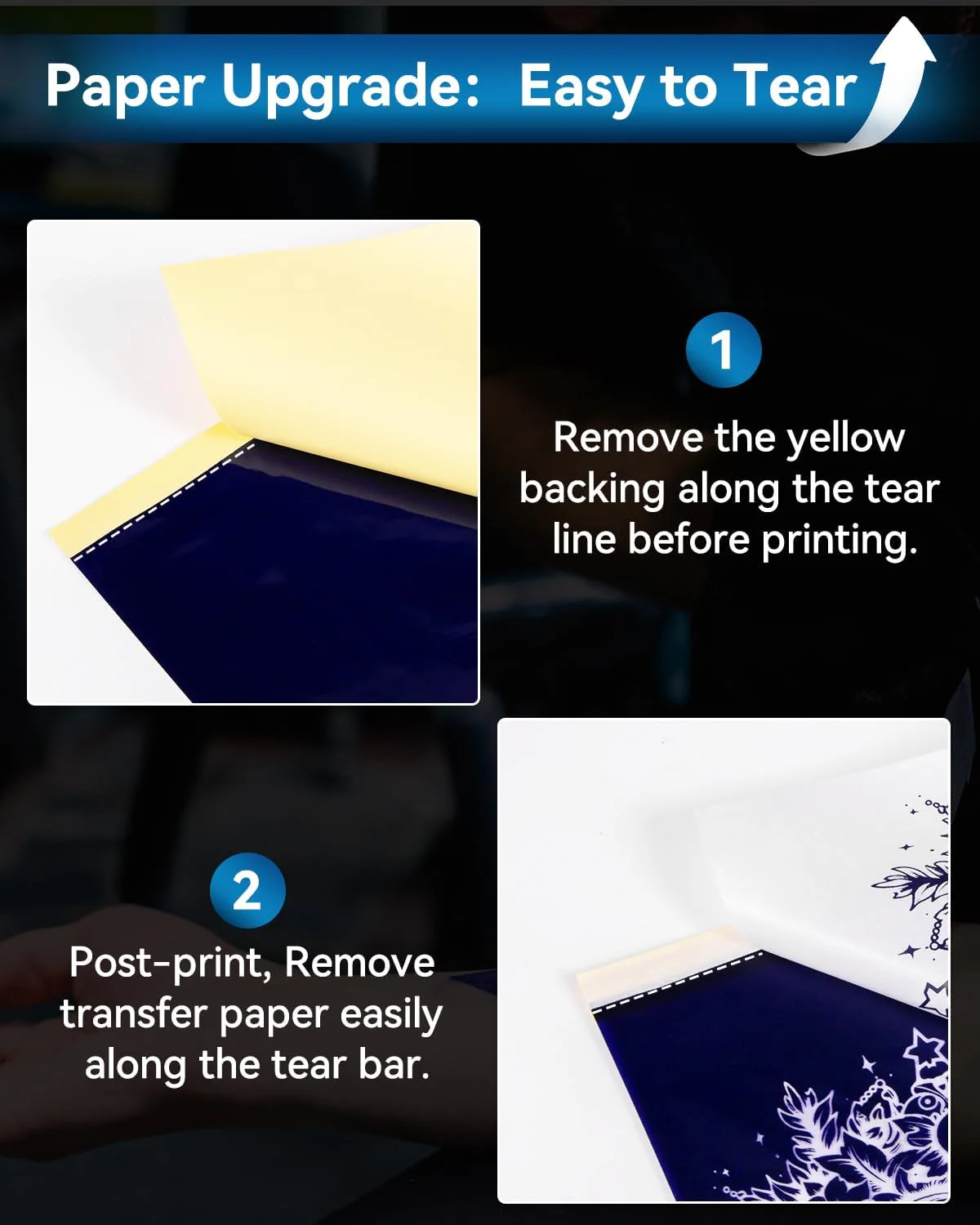 Phomemo (Upgraded) Tattoo Stencil Paper, 110 Sheets A4 Size Tattoo Transfer Paper for Tattoo Supplies Kit, Compatible with M08F, TP81, Itari A886 Tattoo Stencil Printer for Tattoo Artists & Beginners - Image 8