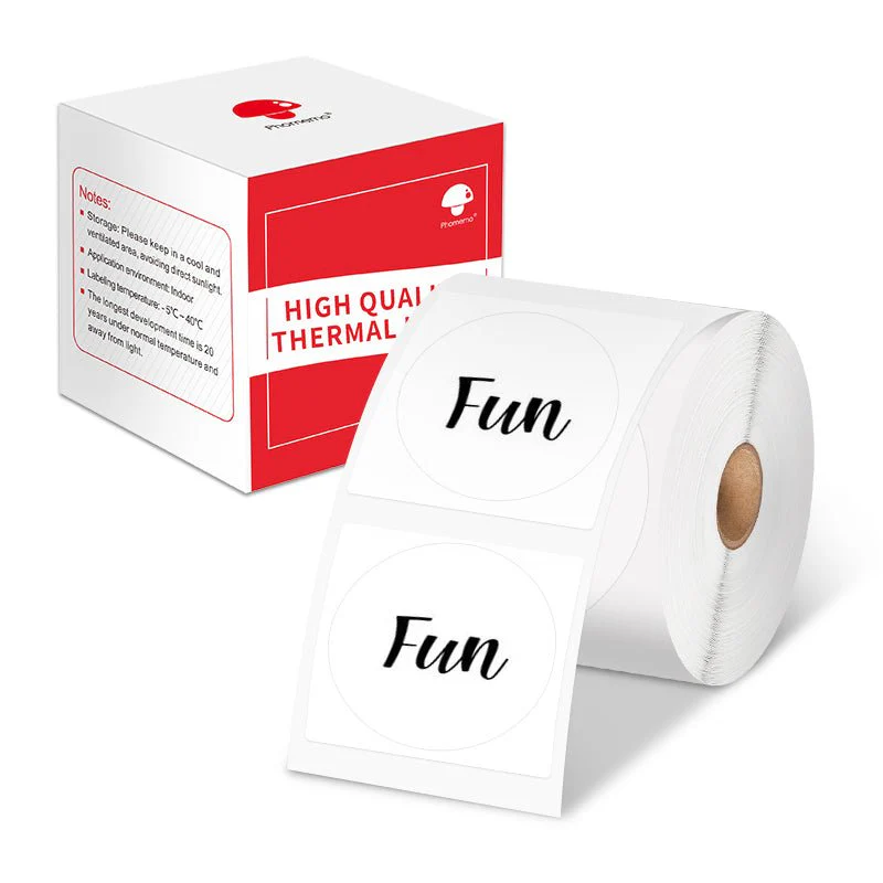 Phomemo 40×40mm Round Thermal Label for M110/M120/M150/M200/M220/M221-1 Roll
