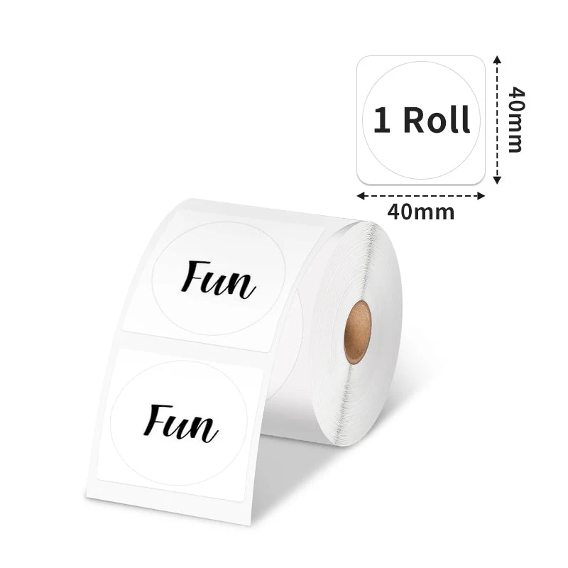 Phomemo 40×40mm Round Thermal Label for M110/M120/M150/M200/M220/M221-1 Roll - Image 2