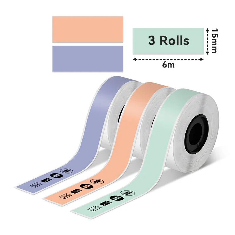 Phomemo 15mmx6m 3 Colors Continuous Label for D30/D35/Q30/Q30S - Image 2