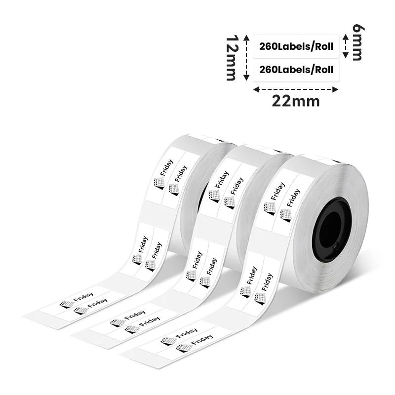 Phomemo 6x22mm Black on White Double-Row Labels for D30/D35/Q30/Q30S - Image 2