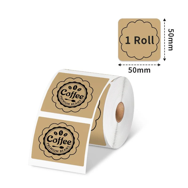 Phomemo 50×50mm Round Kraft color Thermal Label For M110/M120/M200/M220/M150/M221 - Image 2