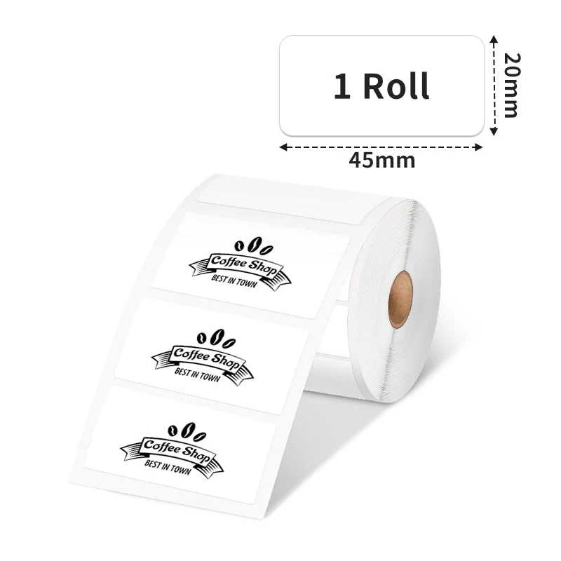 Phomemo 45×20mm White Thermal Label For M110/M120/M200/M220/M221/M150-1 Roll - Image 2