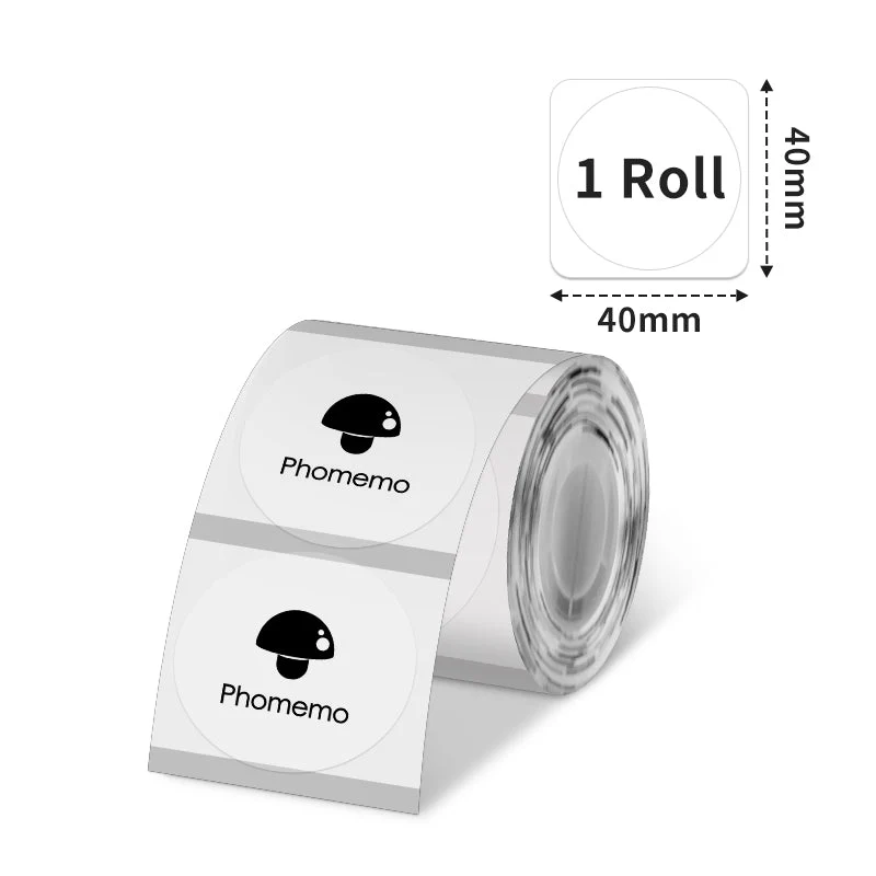Phomemo 40×40mm Clear Round Label for M200/M220/M150/M120/M110/M221 Label Maker - Image 2