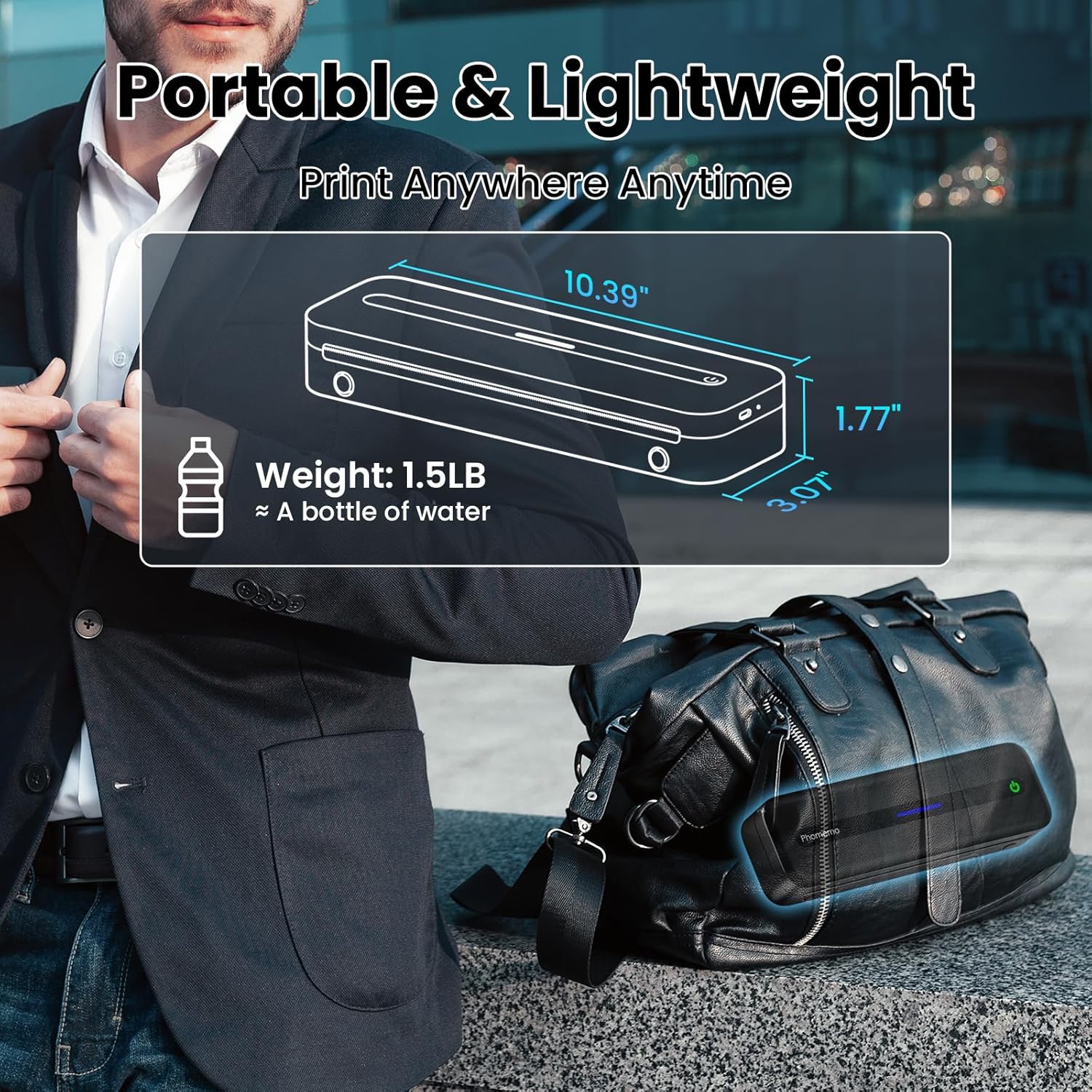 Phomemo Portable Printers Wireless for Travel, M832 Inkless Thermal Printer Support 8.5'' x 11'' US Letter & A4 Size, Mobile Printer Compatible with iPhone Android Laptop, Bluetooth Printer with Case - Image 6