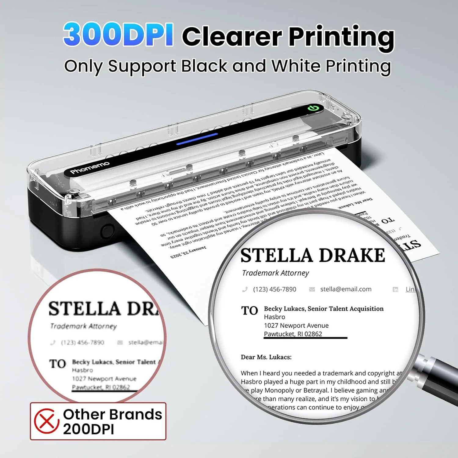 Phomemo Portable Printers Wireless for Travel, M832 Inkless Thermal Printer Support 8.5'' x 11'' US Letter & A4 Size, Mobile Printer Compatible with iPhone Android Laptop, Bluetooth Printer with Case - Image 8