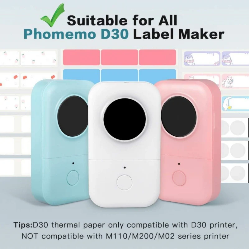 Phomemo 14x28mm White&Transparent Round Label for D30/D35/Q30/Q30S - Image 4